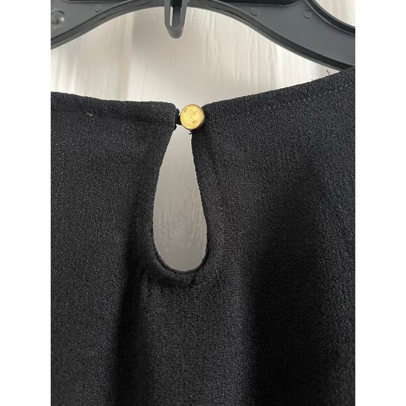 Marc New York Andrew Marc Black Top Lace Short Sleeve Size Medium - Picture 4 of 11